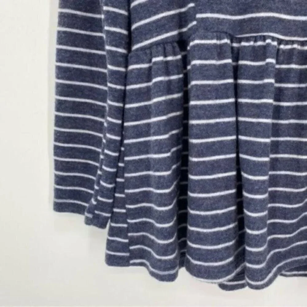 Modcloth Peplum Top Blue White Striped Knit - Picture 3 of 11